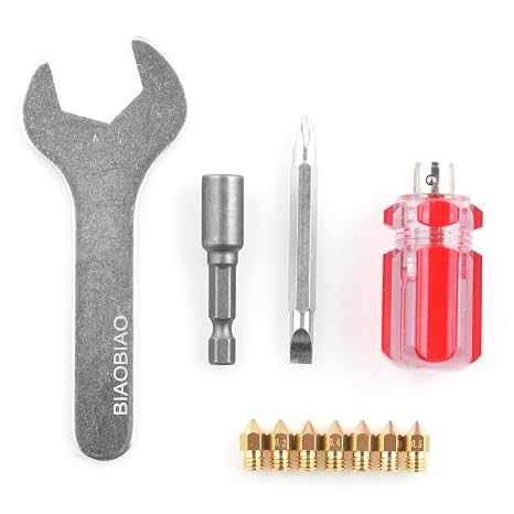 3D Printer MK8 Nozzles CR-10 Nozzle + 4 DIY Tools for 3D Printer Nozzle Change Replacement (MK8 Nozzles with Tools)
