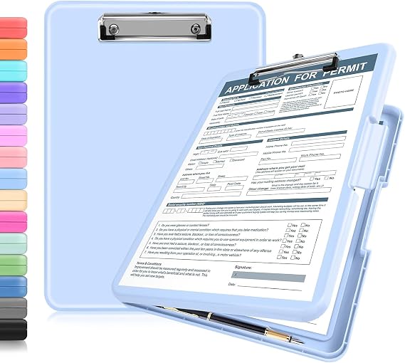 ANZNKU Clipboards with Storage, Blue Nursing Storage Clipboard Foldable