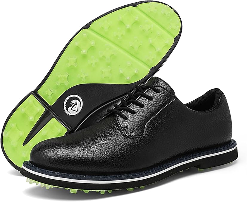 Men's Spikes Golf Shoes Waterproof - Breathable Mens Golf Shoes Non-Slip Comfortable Golf Footwear for Men Size 8-12