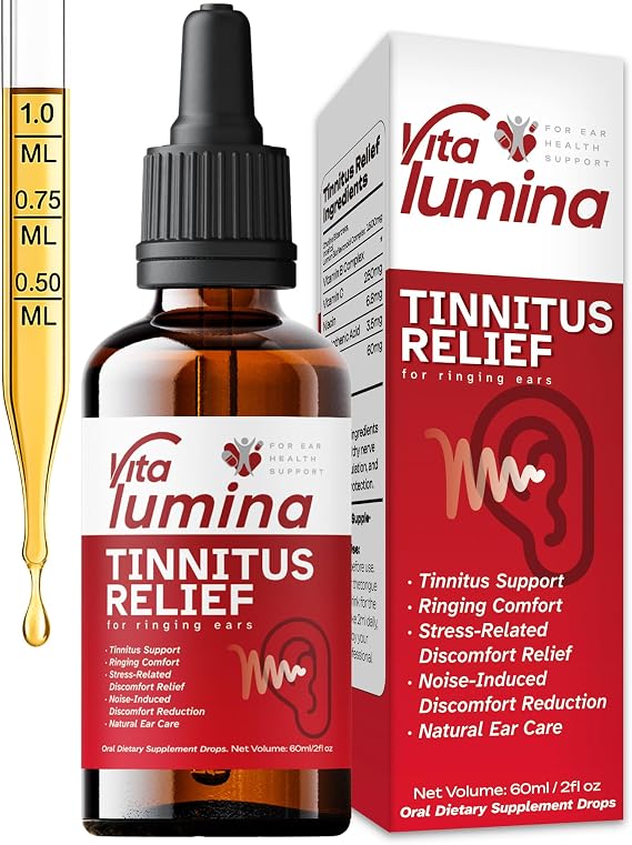 Tinnitus Relief Drops to Drink, Ear Ringing Relief Tinnitus, Natural Liquid Formula for Tinnitus Relief for Ringing Ears, Supports Auditory Health 60ml