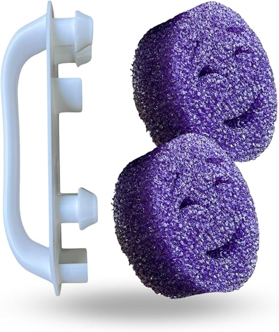 Smilyeez Double Smiling Sponge Handle for Smiling Scrub Sponges - Includes 2 Scrub Moji Sponges