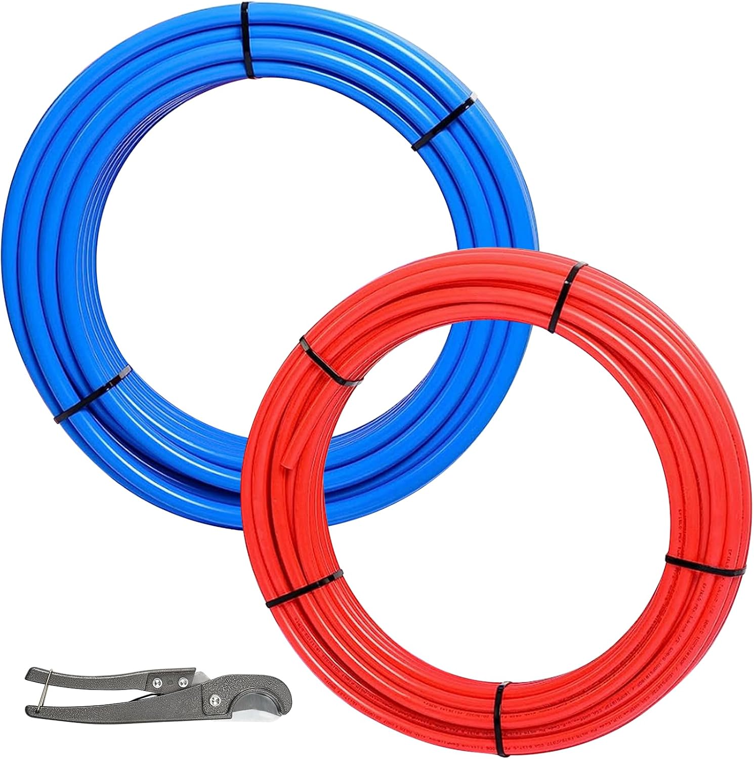 HeSun 34 Inch PEX-B Pipe, 2 x 100FT Pex B Tubing for HotCold Water Plumbing, 200 Feet in Red&Blue, NSF Certified
