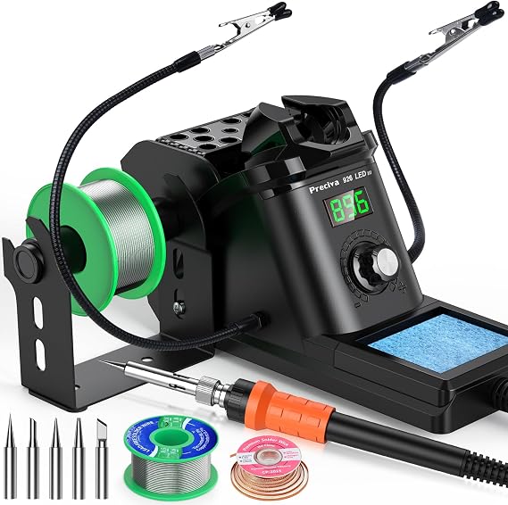 Soldering Station Preciva Soldering Iron Set Max. 130 W Soldering Station 90 ~ 480 °C Soldering Iron Set with 2 Attachable Helping Hands