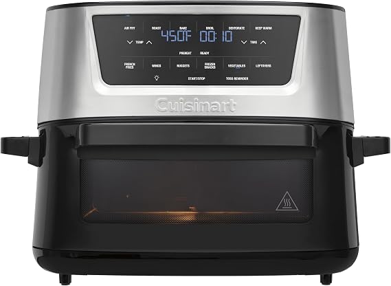 Cuisinart Air Fryer, 9-Quart Basket Large Fryer with 6 Cooking Functions to Air Fry, Roast, Bake, Broil, Keep Warm, and Dehydrate, 6 Airfryer Presets, Dishwasher-Safe Parts, AIR-220, Stainless Steel