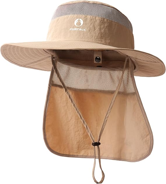FURTALK Sun Hats for Men Women Fishing Hat with Neck Flap UPF Protection