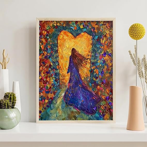 Diamond Painting Woman Diamond Art Kits for Adults Back 5D DIY Canvas Wall Art Painting with Full Kit Accessories and Round Full Dimond Dots Adult Crafts for Home Decor, Gifts 28x38in PjY878 N-L