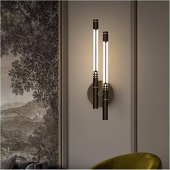 VIOLIN Wall Lamps, Wall lamp, Modern Copper Wall Lamp Single/Double Head LED Wall Light Bedroom Bedside Living Room Background Minimalist Corridor Aisle