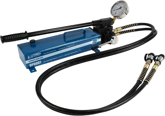 TEMCo HP0001 - Manual Hand Hydraulic Power Pack Pump 2 Stage, Double Acting 10k psi 183 Cubic in Capacity -