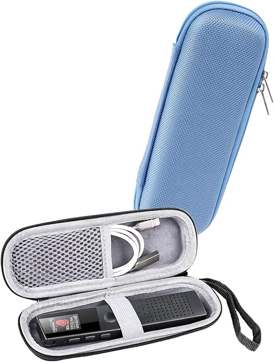 Shockproof Hard Carrying Case for JUSTSTONE N8 AI Digital Voice Recorder,Premium EVA Protective Hard Case, Durable Shockproof Organizer Bag with Wipe-Clean Exterior,Sky Blue
