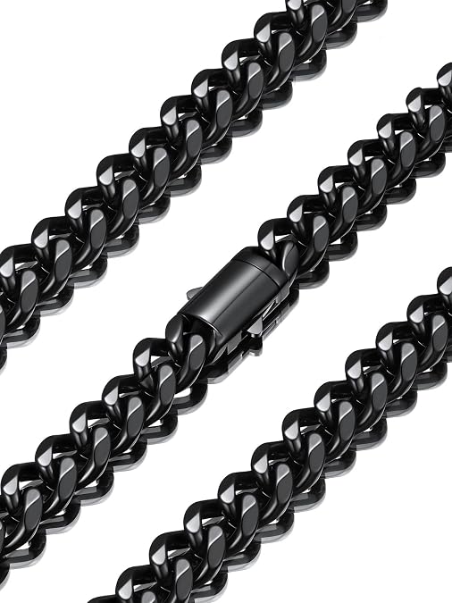 U7 Cuban Link Chain for Men, Stainless Steel Chain Necklace with Gift Box
