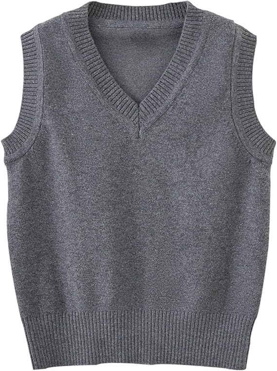 Boys Sweater Vest Cable Knit V-Neck Knitted Uniform Toddler Kids Girls Clothes Dress Vests