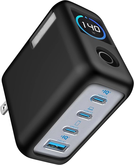 Geiomoo Soft Silicone Case for Anker Zolo 140W, Flexible Scratch Resistant Cover (Black)