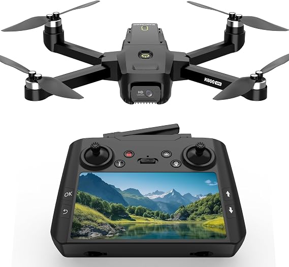 GPS Drone with EIS 1080P Camera, 4.5" FPV Screen, 5GHz Transmission Foldable Drone with Brushless Motor, Auto Return Follow Me & 32G SD Card, Gesture Control, Al Track&Orbit Mode for Adults/Kids/Beginners
