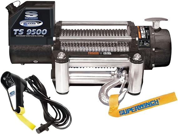 Superwinch 1595200 Tiger Shark 9500 12V DC Winch 9,500lb(4,309kg)