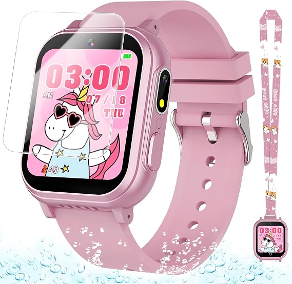 Waterproof Smart Watch for Kids Gift for Girls Age 5-12 with Dual Camera