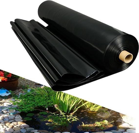 Flexible Fish Pond Film Black Pond Liner - 16x16ft 20x23ft 23x30ft 5mil/0.12mm Tear-Resistant Pond Lining HDPE Garden Pond Liners for Waterfall Fish Ponds Garden Fountain (Size : 1x4m/3x13ft)