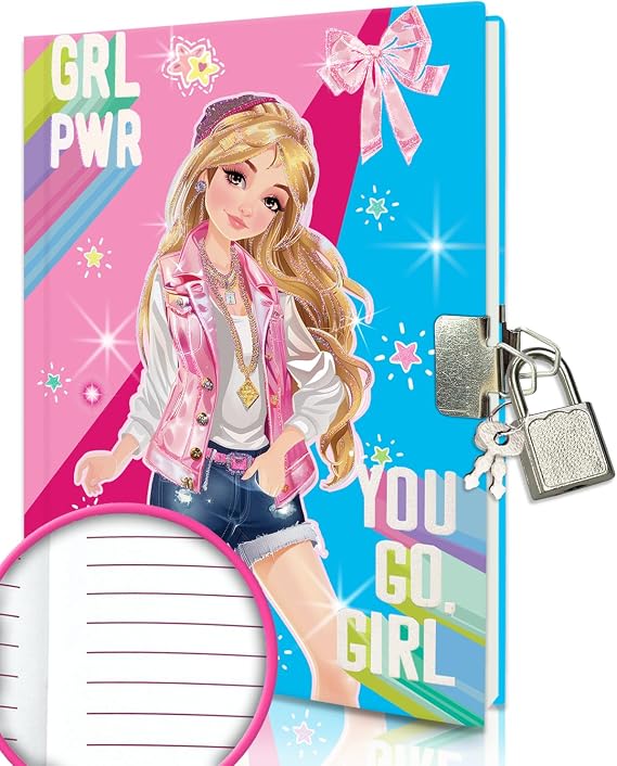 Pink Diary with Lock for Girls, 160 Pages Girls Gifts Journal for Kids