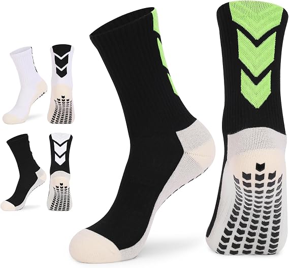 Soccer Socks - Anti Slip Youth & Mens Pairs - Hospital, Pilates & Running Athletic Socks