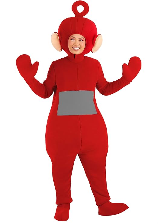Teletubbies Adult Po Costume Unisex, Teletubbies Red Halloween Outfit for Men & Women, 90s Nostalgia Halloween
