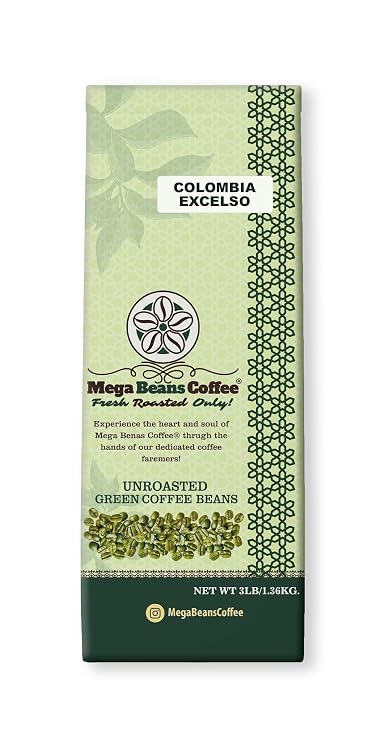 Colombia Ixtapa Excelso, Unroasted Green Coffee Beans, Mega Beans Coffee, 100% Arabica (3LB)