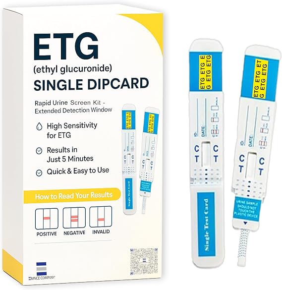 Emnce ETG Urine Alco Screen Kit Single Dipcard Up to 80 Hour Detection Easy Reliable Screening for Personal Use