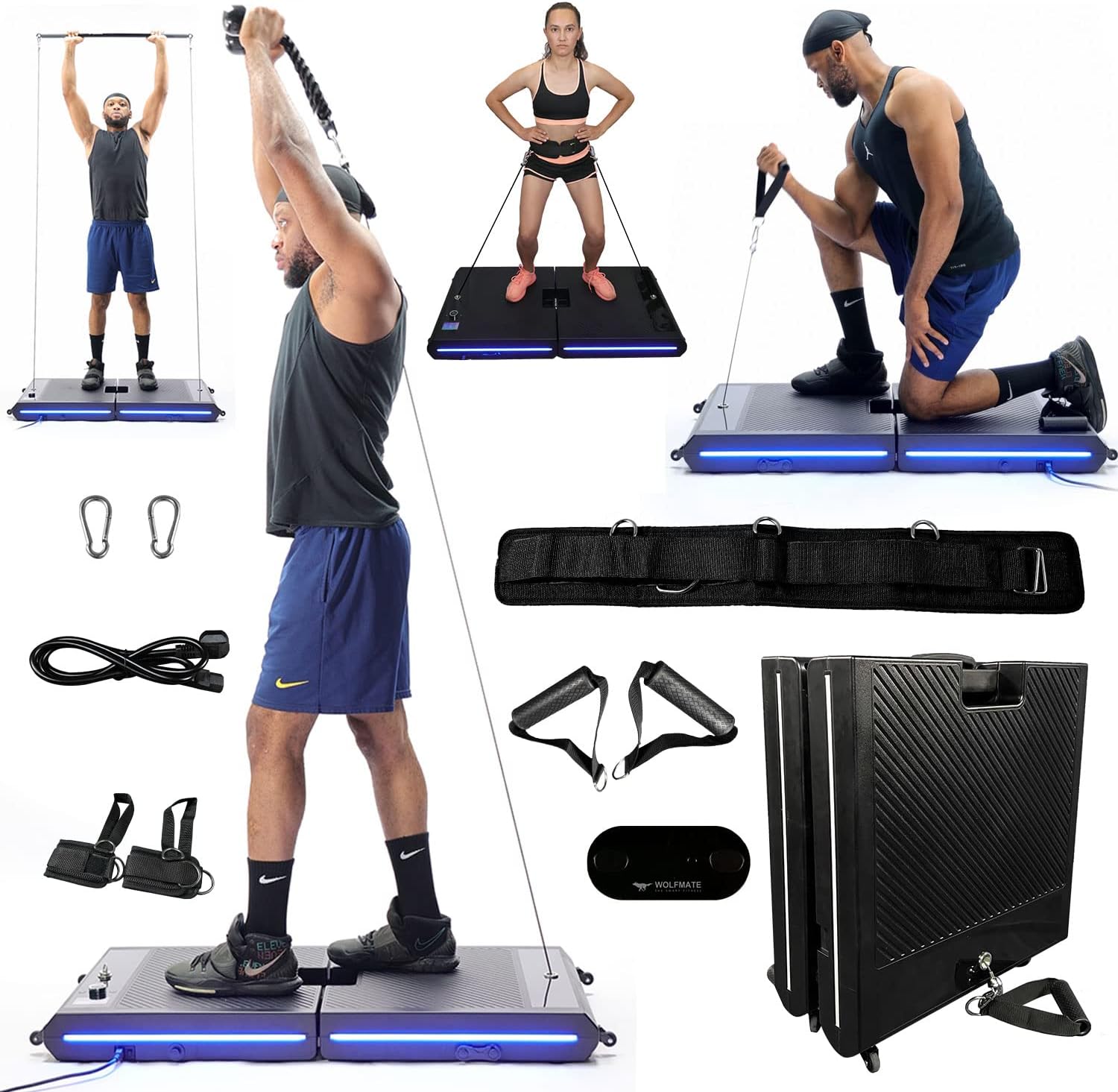 Wolfmate Home Gym Equipment, Adjustable Power Multifunctional Smart Muscle Comprehensive Trainer, Home Sports Fitness Equipment, Squat Bench Press Arm Force Auxiliary Strength Training Machine H1