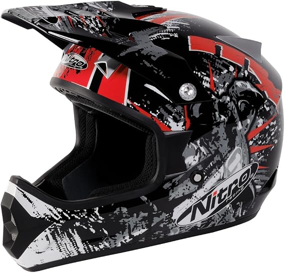 Nitro Extreme Off-Road Helmet (Black/Red, Small)