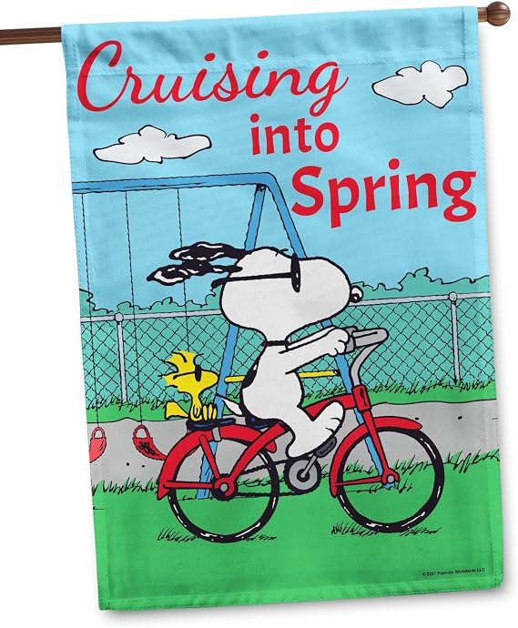 PEANUTS Cruising into Spring House Flag, 28" x 40", Officially Licensed PEANUTS, Spring
