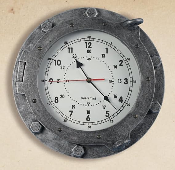 HS Wooden Nautical Porthole Clock
