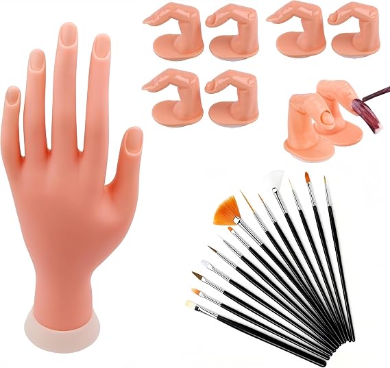 Practice Finger, Flexible Hand For Nail Art Training-22pcs