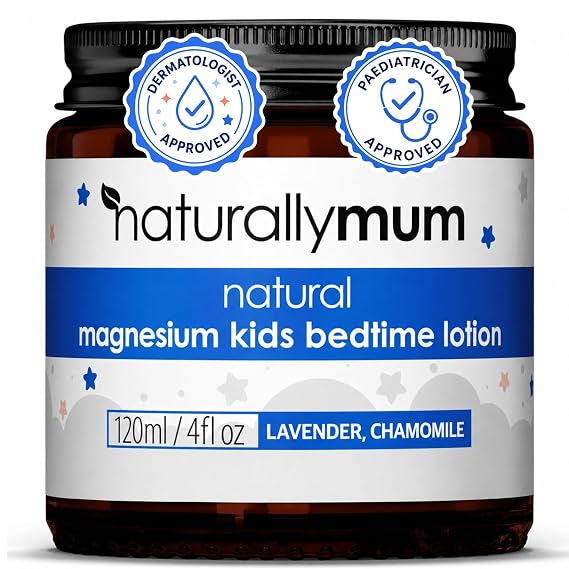 NaturallyMum - Magnesium Lotion for Kids & Babies [NATURAL & SAFE] - Juniors Bedtime Lotion - Magnesium Sleep Cream for Kids & Babies - For Toddlers - Lavender & Chamomile