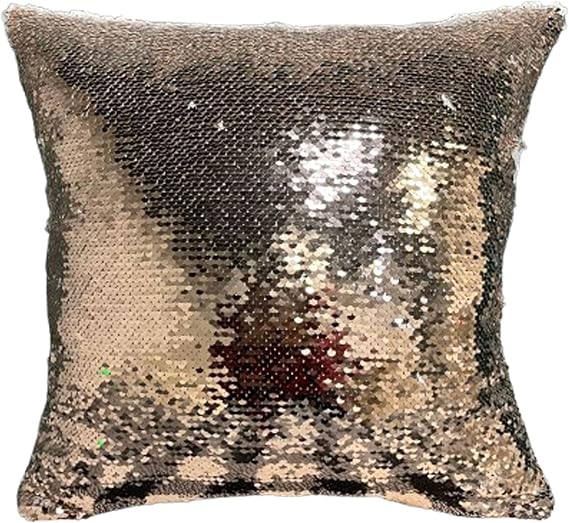 10pcs Sublimation Blanks Pillow Cases Reversible Sequin Magic Swipe Pillow Cover Square Cushion Case (Champange)
