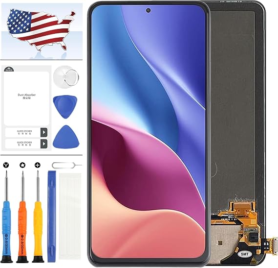 AMOLED for Xiaomi Poco F3 Screen Replacement for Xiaomi Poco F3 Pro LCD Screen for Xiaomi Poco F3 M2012K11AG LCD Display Touch Screen Digitizer Assembly Repair Parts Kits Black