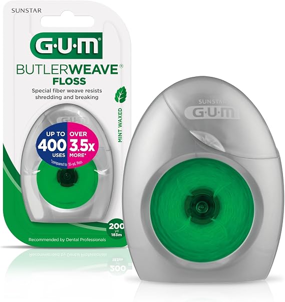 GUM ButlerWeave Woven Dental Floss, Mint Waxed, 1 Count