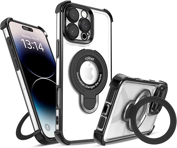 IAIYOXI for iPhone 11 Case with Strong Magnetic Ring Stand, Military-Grade Shockproof, 4 Airbag Corners Protective, Fit for MagSafe, Kickstand Phone Case for iPhone 11 - Black