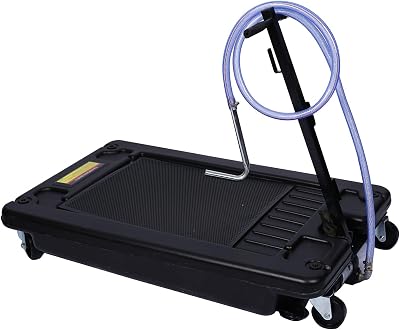 HomVent Portable Oil Drain Pan with Electric Pump, 17 Gallon Low Profile Oil Drain Pan Truck Oil Change Pan for Cars, Trucks, SUVs, etc.
