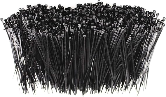 1000Pcs Nylon Cable Zip Ties Self-locking 6 Inch Black