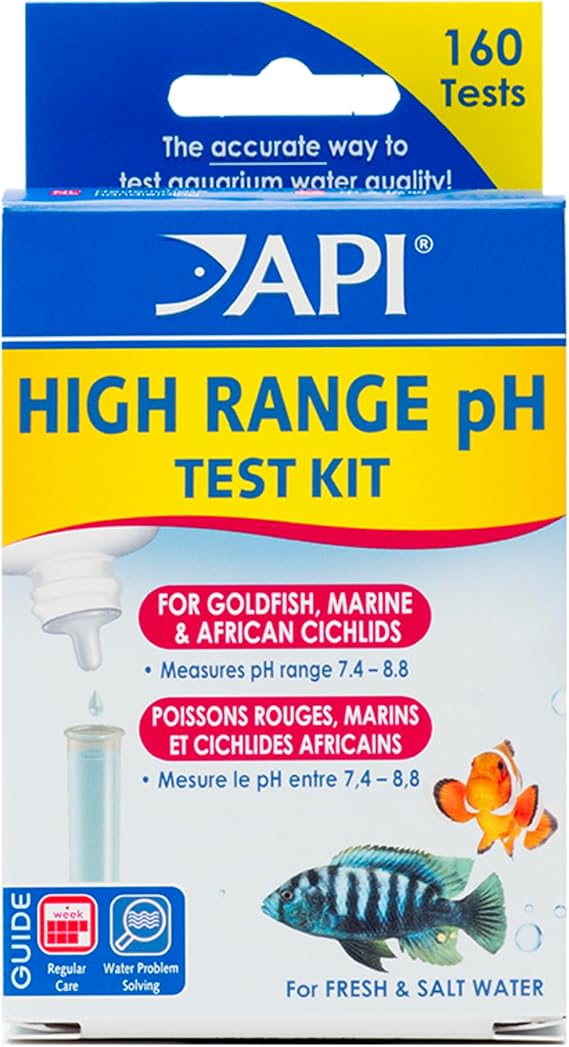 API High Range pH Test Kit for Freshwater and Saltwater Aquariums, 160-Count Box