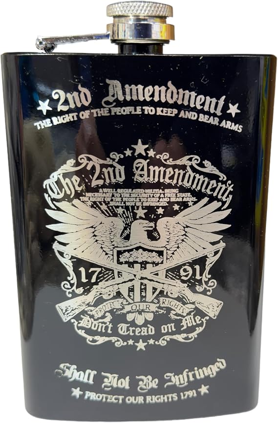 8oz BLACK 2nd Amendment Flask