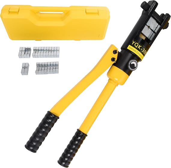 Doppy Hydraulic Crimping Hand Tool 16 Ton 9 AWG to 600 MCM Wire Hydraulic Crimping Tool Set Cable Lug Terminal Crimper With 13 Pairs of Dies