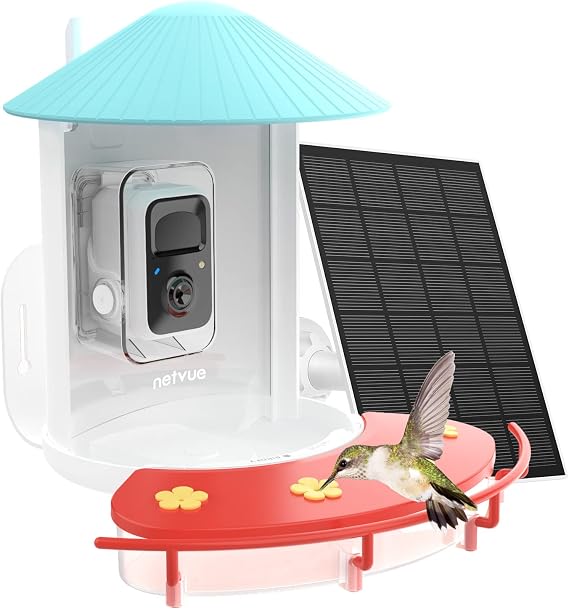 NETVUE Birdfy + Solar Panel + Humming Bird Feeder Extension Perch
