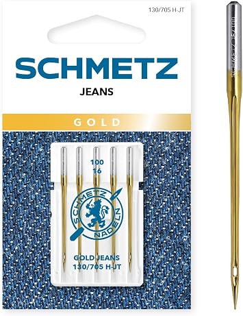 SCHMETZ Gold Jeans Sewing Machine Needles - Size 100/16