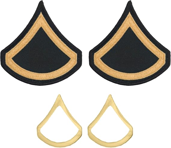 Enlisted Chevron & pin-on Rank set, Army MALE