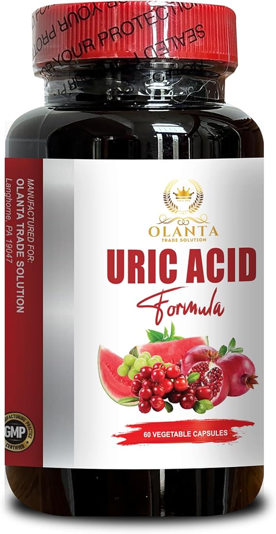 URIC ACID CLEANSE FORMULA - Cranberry, Citric Acid, lower uric acid levels, Tart Cherry, water retention pills for women natural, Milk Thistle, Turmeric, Pomegranate Fruit, immune support - 1 Bottle