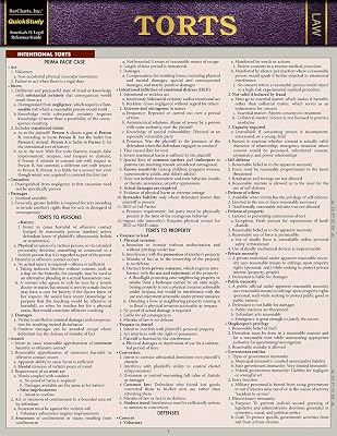 Torts: QuickStudy Laminated Reference Guide Law: Quick Study Pamphlet Student Edition, May 1, 2017