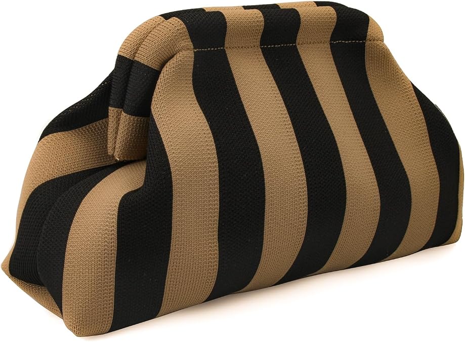 YYW Clutch Purses for Women,Woven Crochet Purse Colorblock Shoulder Bag Casual Knitted Handbag