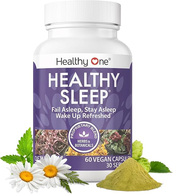 Healthy Sleep - 10-in-1 Comprehensive Sleep Formula with Melatonin - 120ct | Deep REM Sleep, Insomnia, Sleeplessness, Anxious, Wake Refreshed, Relax, Valerian, Chamomile, Theanine, Hops, Lemon Balm