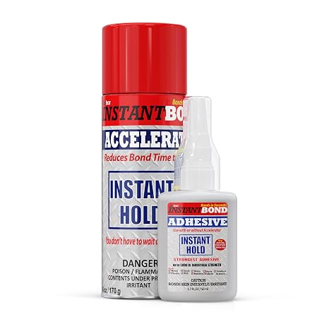 Instant Bond Super Fast Strongest Glue & Accelerator Small Kit 50ml/170g