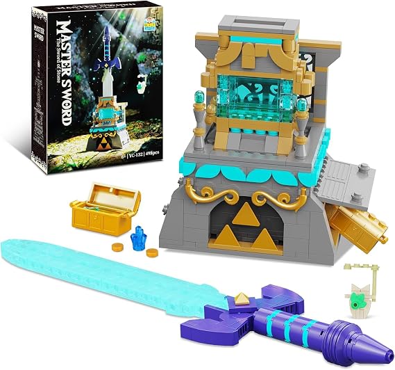 BOTW The Master Sword Glowing Building Block Set,Sword Toy Set for Adults Boy Fans Kids Ages 6-12 Year Old(498PCS)