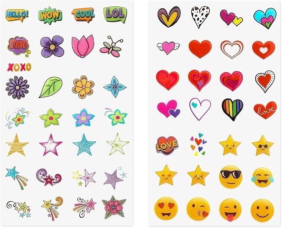 Zink Deluxe 50+ Sticker Set - Personalise and decorate your instant camera instant printer and other devices with fun shapes and more.